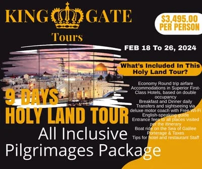 9 DAYS HOLY LAND TOUR FROM CAROLINA