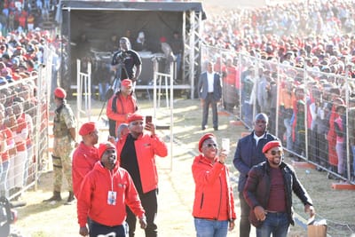THE EFF LEADER JULIUS MALEMA STRESSES THE IMPORTANCE OF EDUCATION.