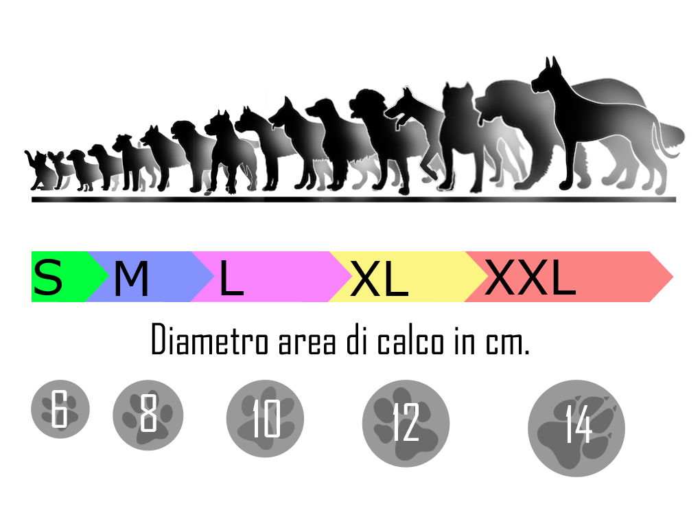 Tabella di riferimento per la migliore scelta della dimensione da acquistare,
