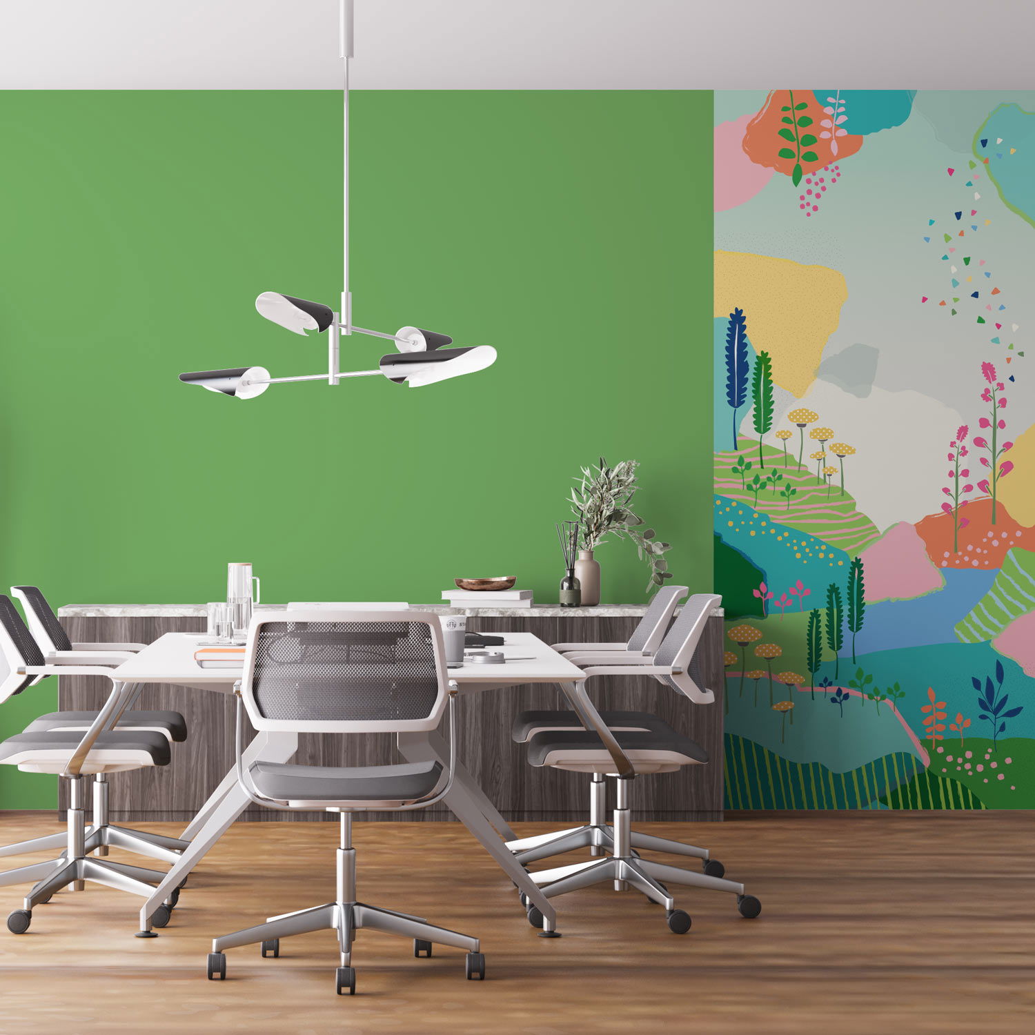 פינות עבודה, בתי מלון, חדרי ישיבות, לובי, סטודיו, מרחבי למידה