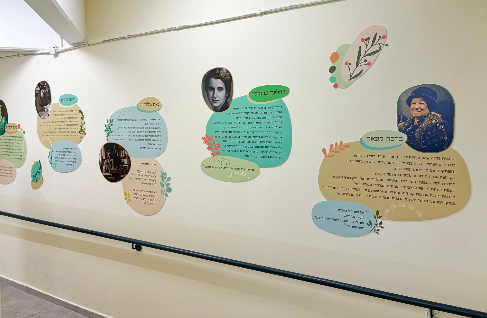 עיצוב קירות וחדר מדרגות בכניסת בית הספר