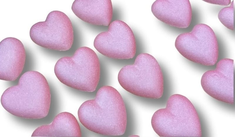 Set of 12 Pink Heart Moulded Sugar Toppers - Sugar Craft by...