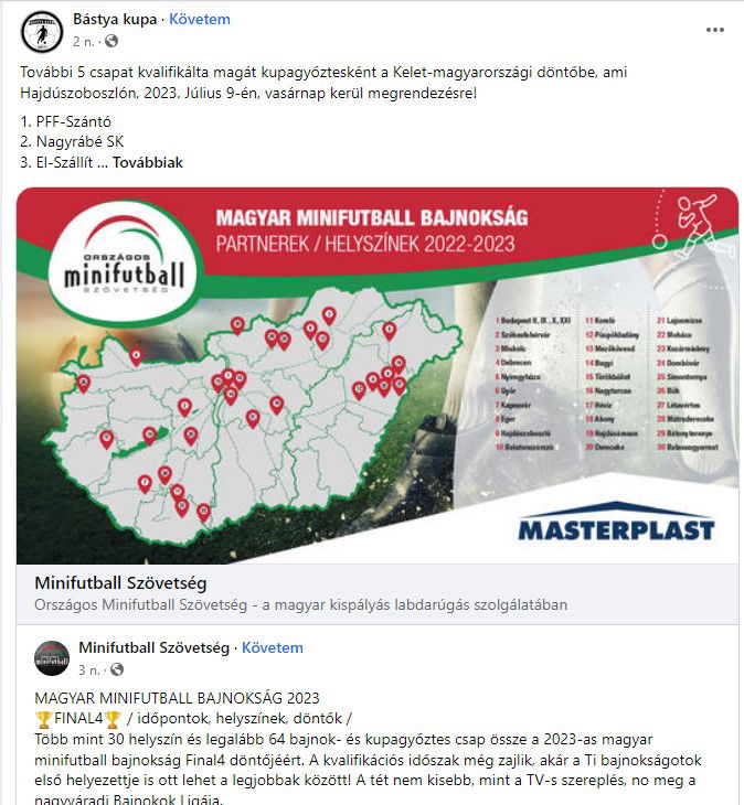 MAGYAR MINIFUTBALL BAJNOKSÁG 2023 - Irány a Kelet-Magyarországi döntő!