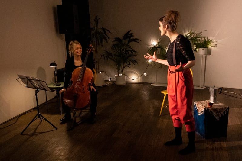 Stills from a work in progress: chambre opera Ástin ein taugahrúga, enginn dans við Ufsaklett (Love, a nervous brakedown - no dance at Pollock's cliff)
