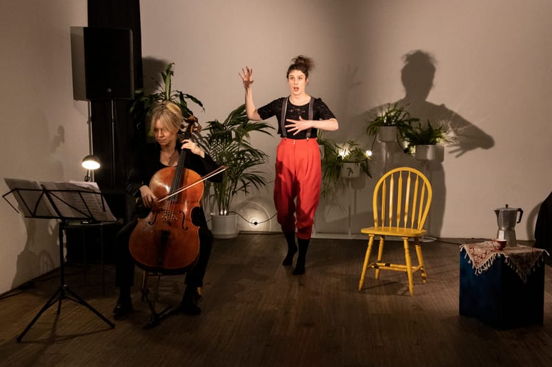 Stills from a work in progress: chambre opera Ástin ein taugahrúga, enginn dans við Ufsaklett (Love, a nervous brakedown - no dance at Pollock's cliff)