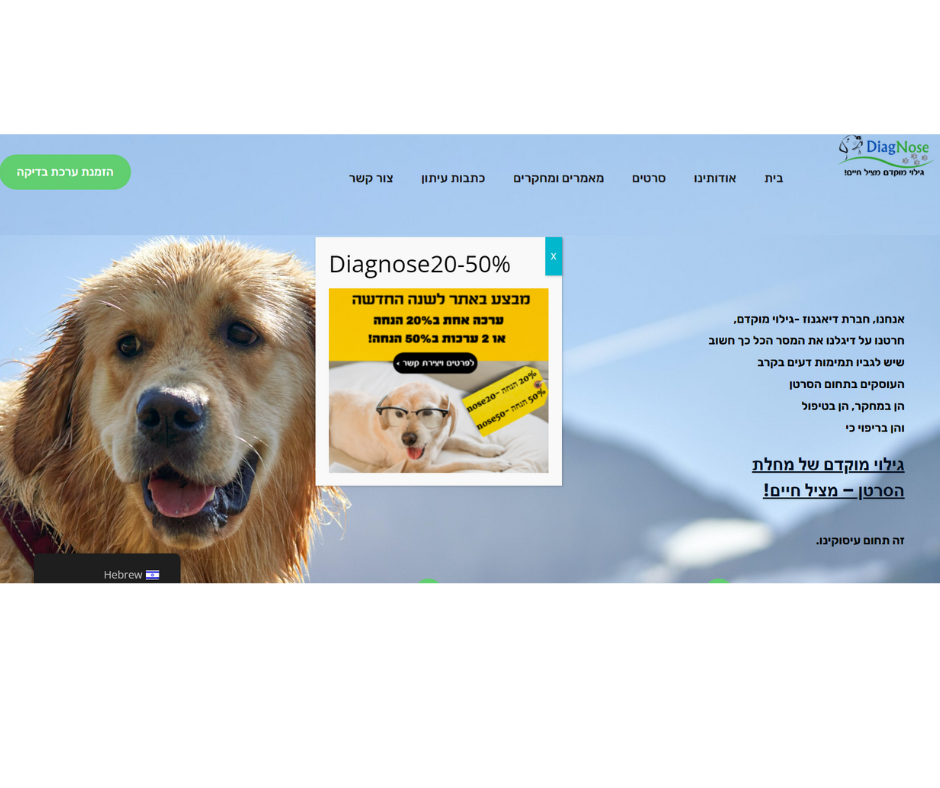 באנר לחברת דיאגנוז למבצע השקה 