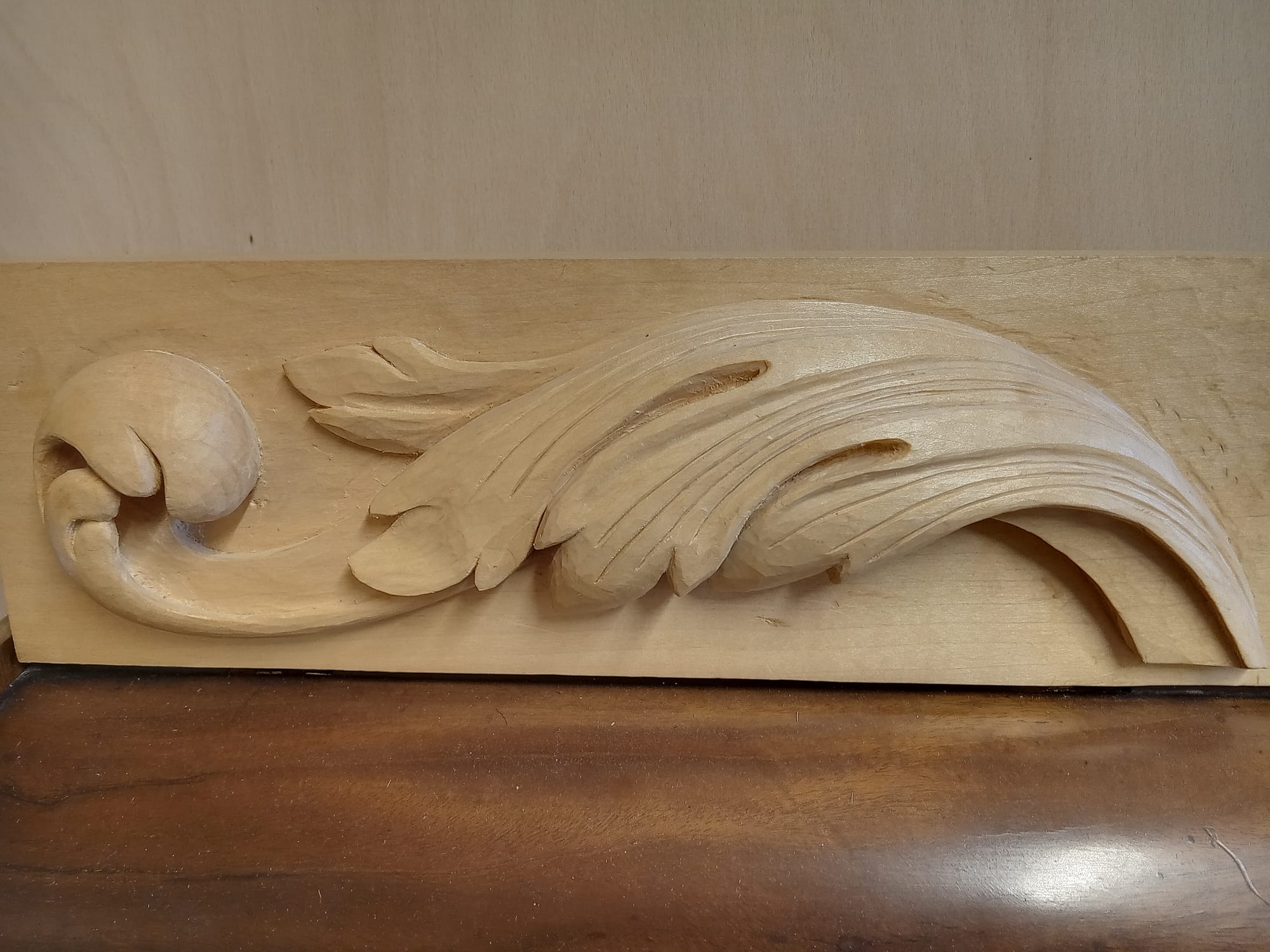 Acanthus relief carving