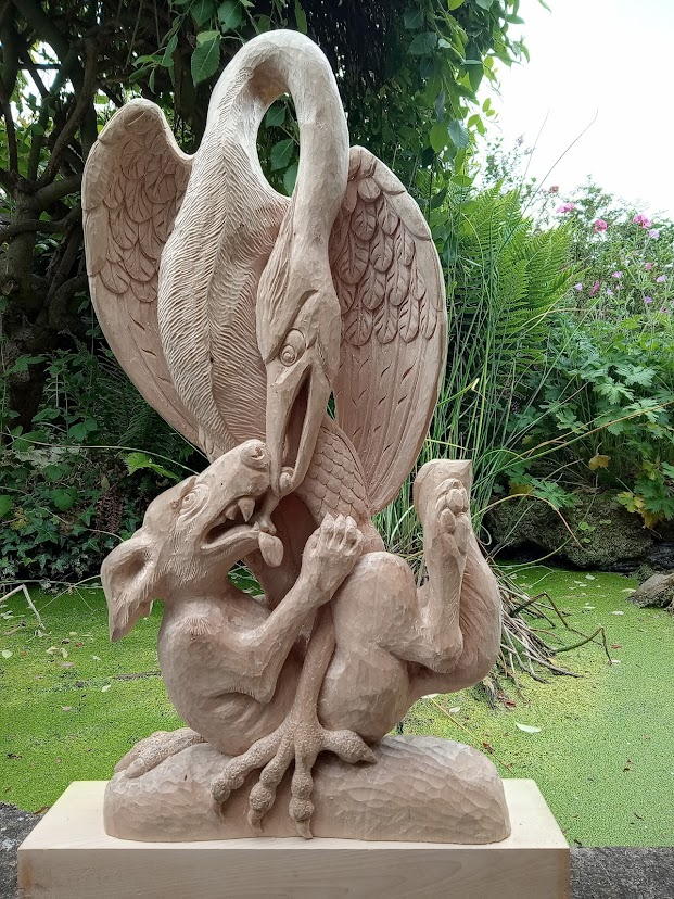 Aesop Fable: The Wolf and the Crane 620 x 320 x 80mm.