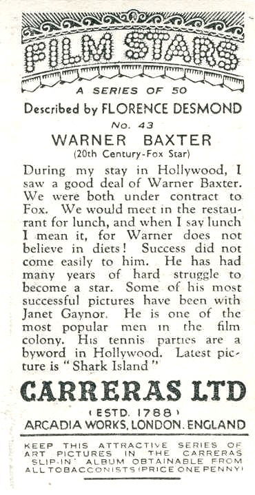 WARNER BAXTER