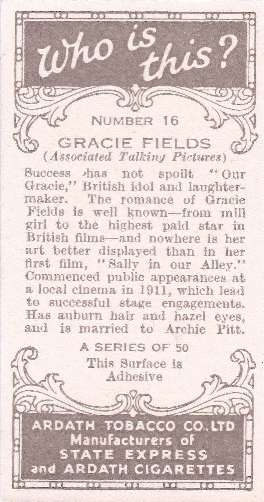 GRACIE FIELDS