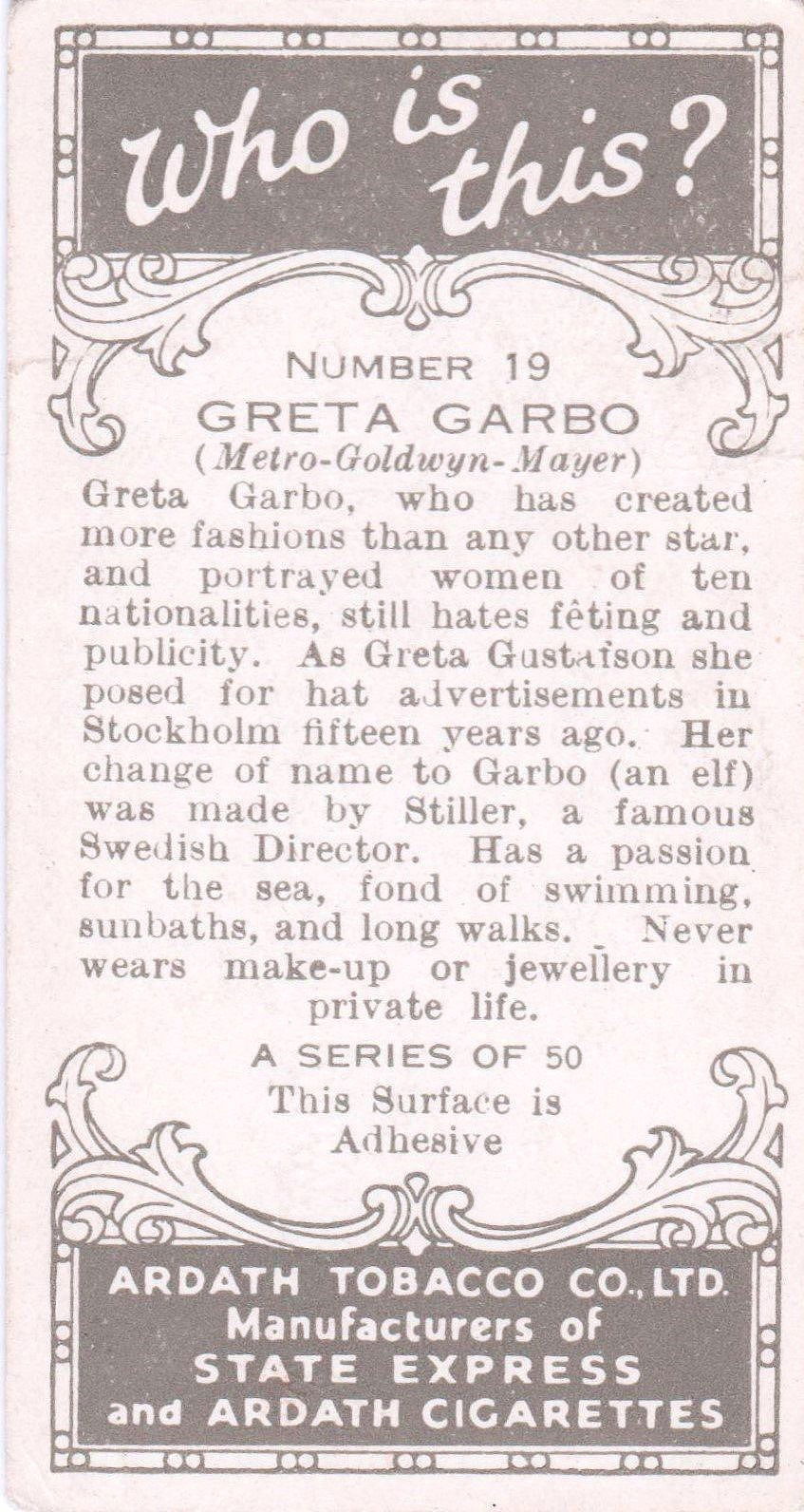 GRETA GARBO