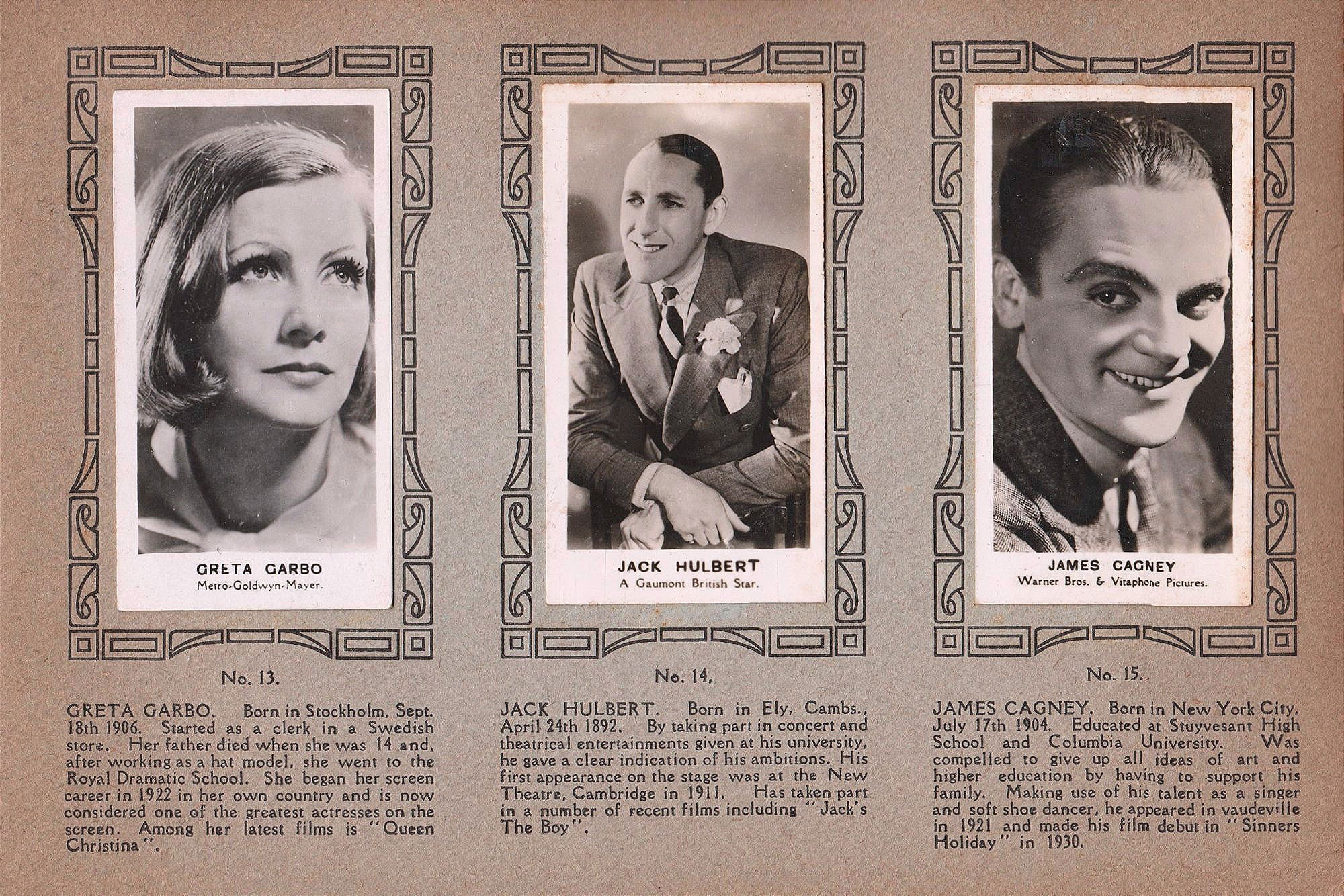 GRETA GARBO - JACK HULBERT - JAMES CAGNEY