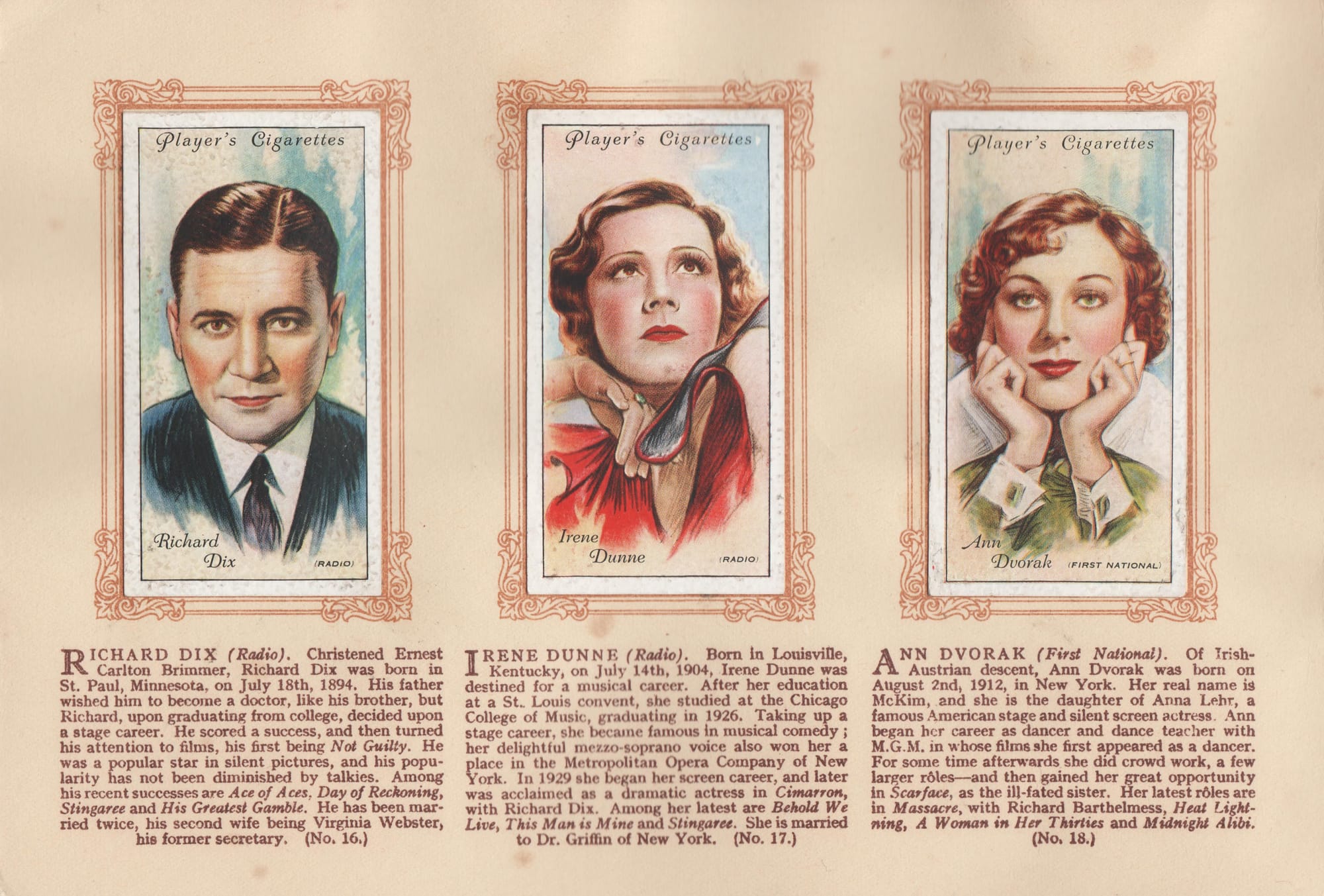 RICHARD DIX - IRENE DUNNE - ANN DVORAK