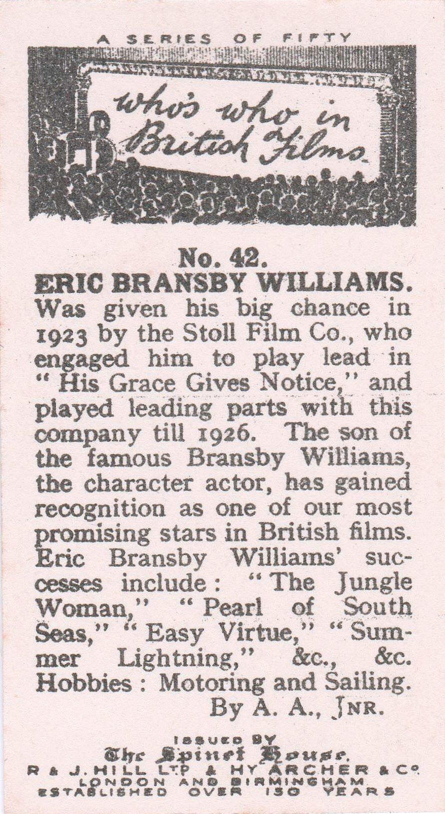 ERIC BRANSBY WILLIAMS