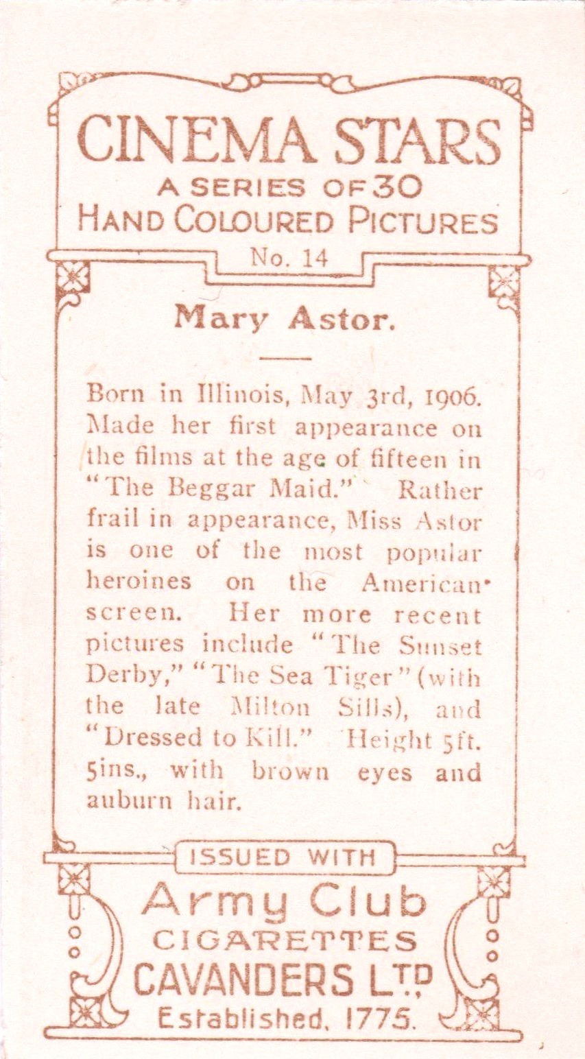 MARY ASTOR