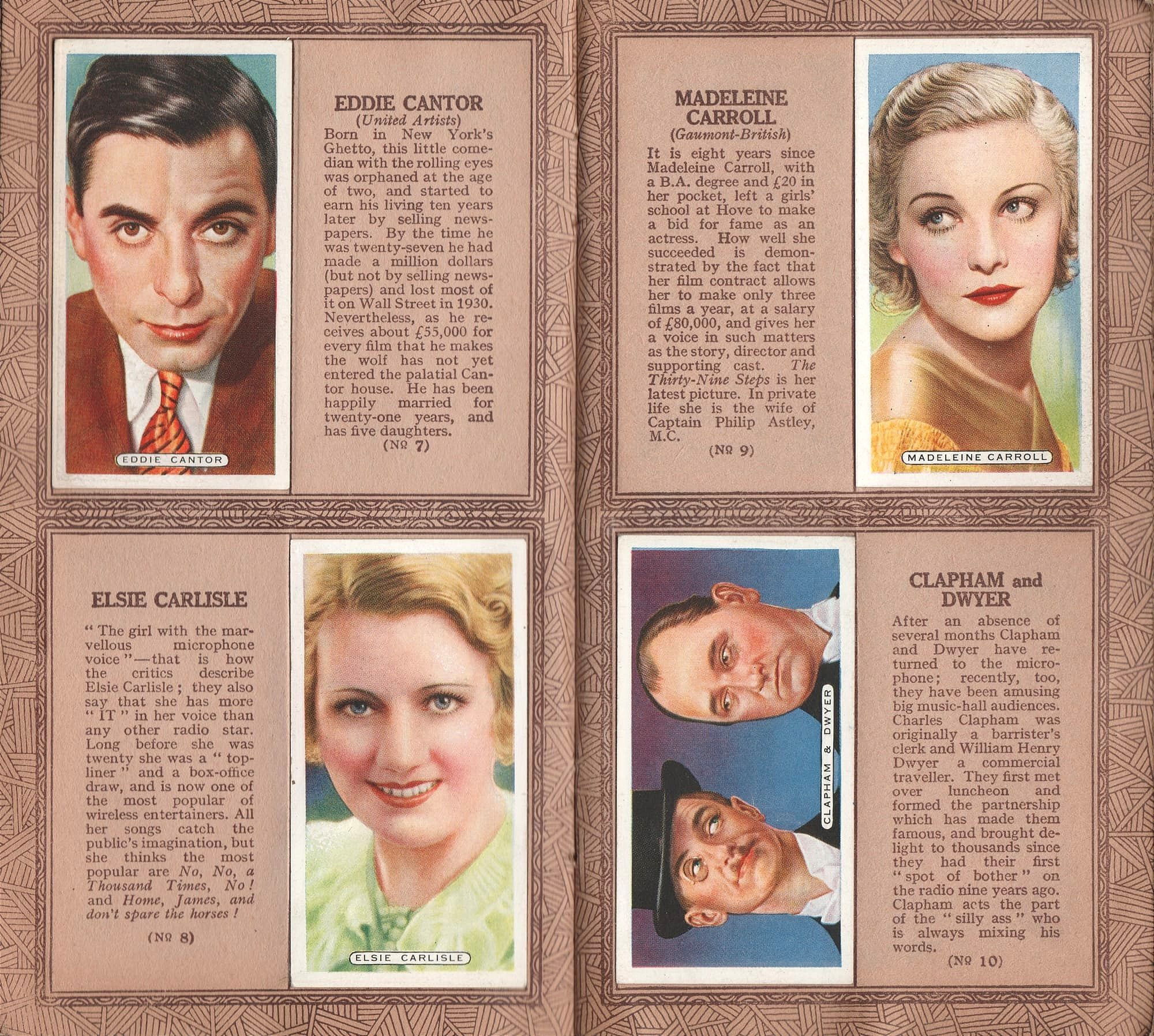 EDDIE CANTOR - ELSIE CARLISE - MADELEINE CARROLL - CLAPHAM and DWYER