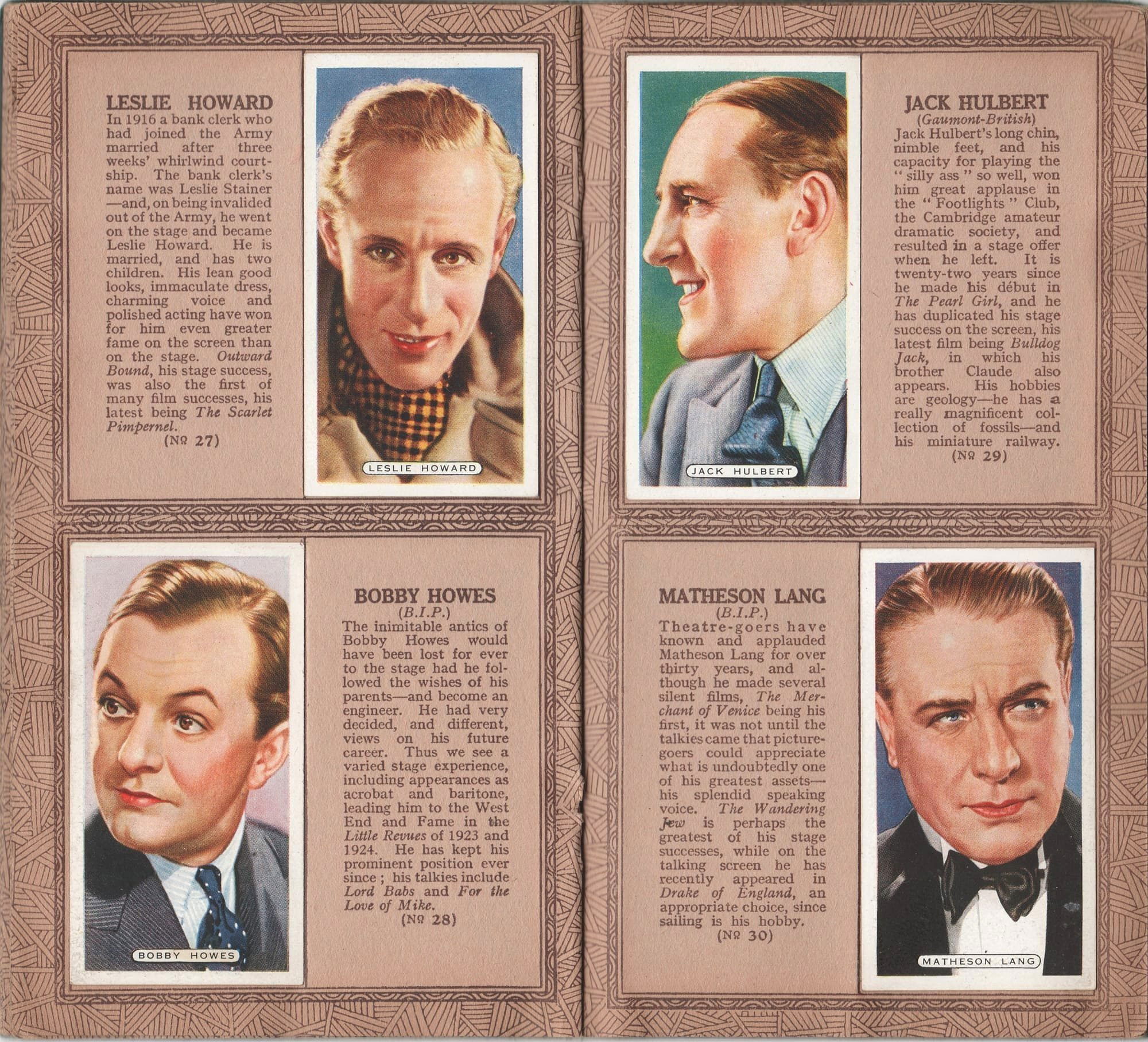 LESLIE HOWARD - BOBBY HOWES - JACK HULBERT - MATHESON LANG