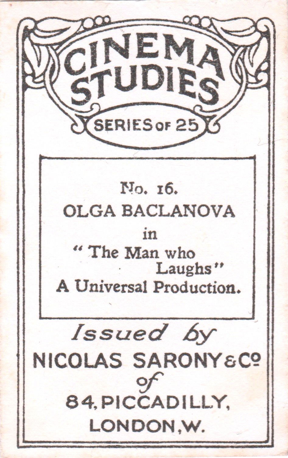 OLGA BACLANOVA in "The Man who Laughs" A Universal Production.