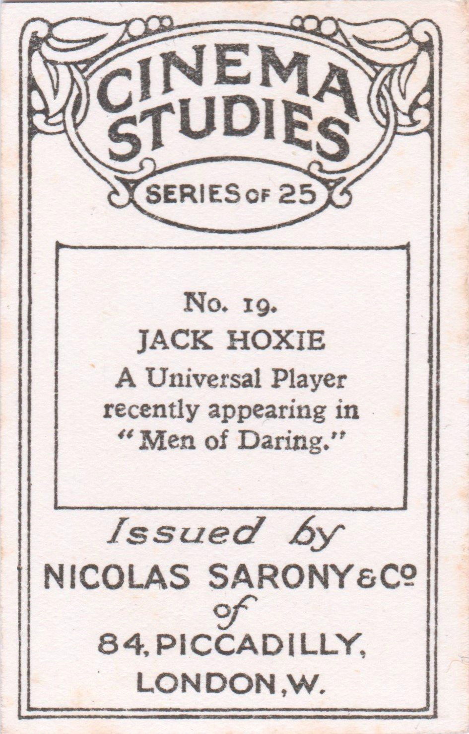 JACK HOXIE A Universal Player recently appearing in "Men of Daring."