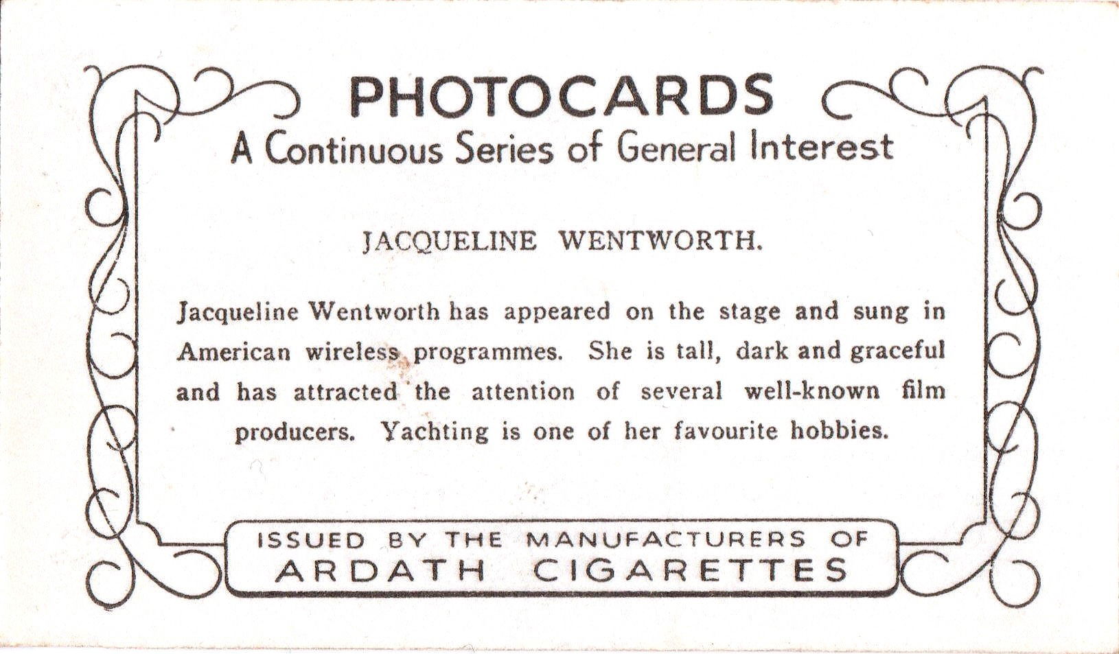 JACQELINE WENTWORTH