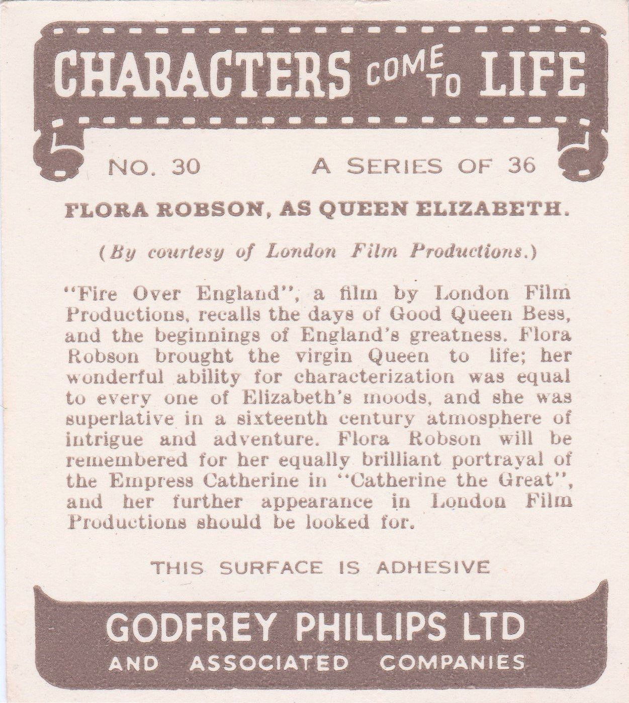 FLORA ROBSON, AS QUEEN ELIZABETH.
