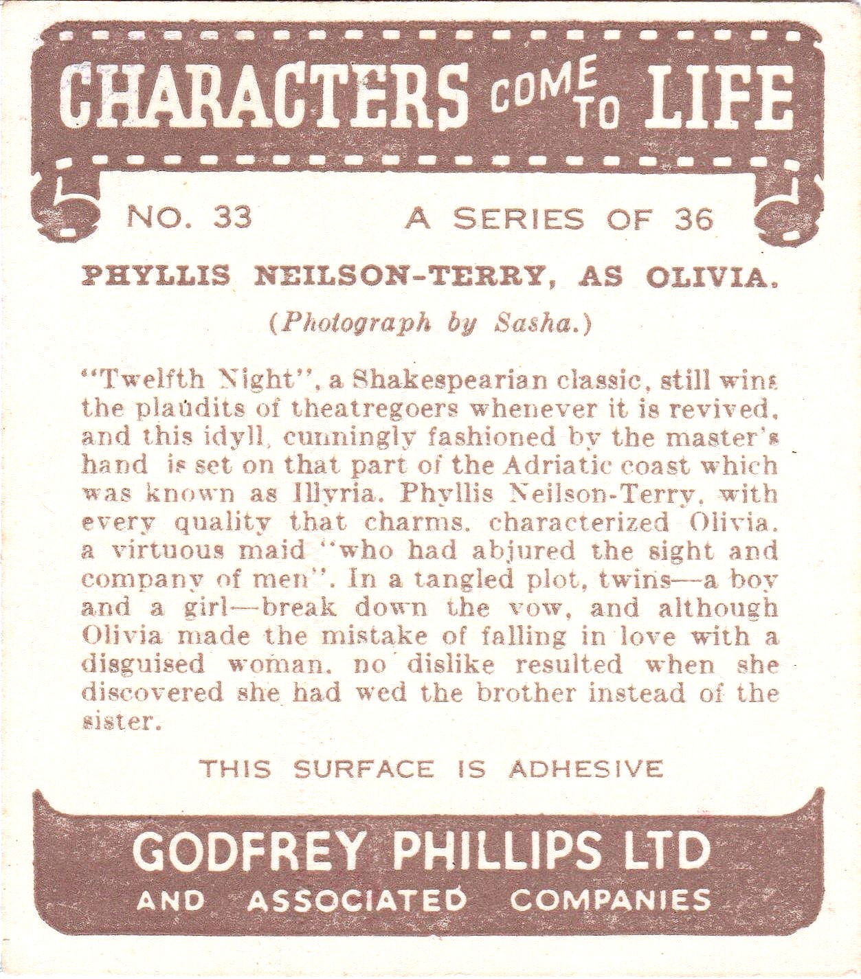 PHYLLIS NEILSON-TERRY, AS OLIVIA