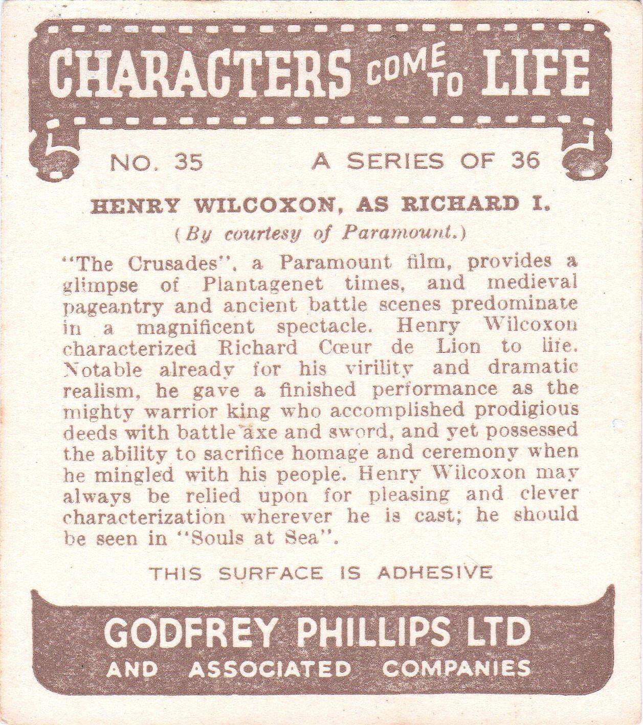 HENRY WILCOXON, AS RICHARD I.