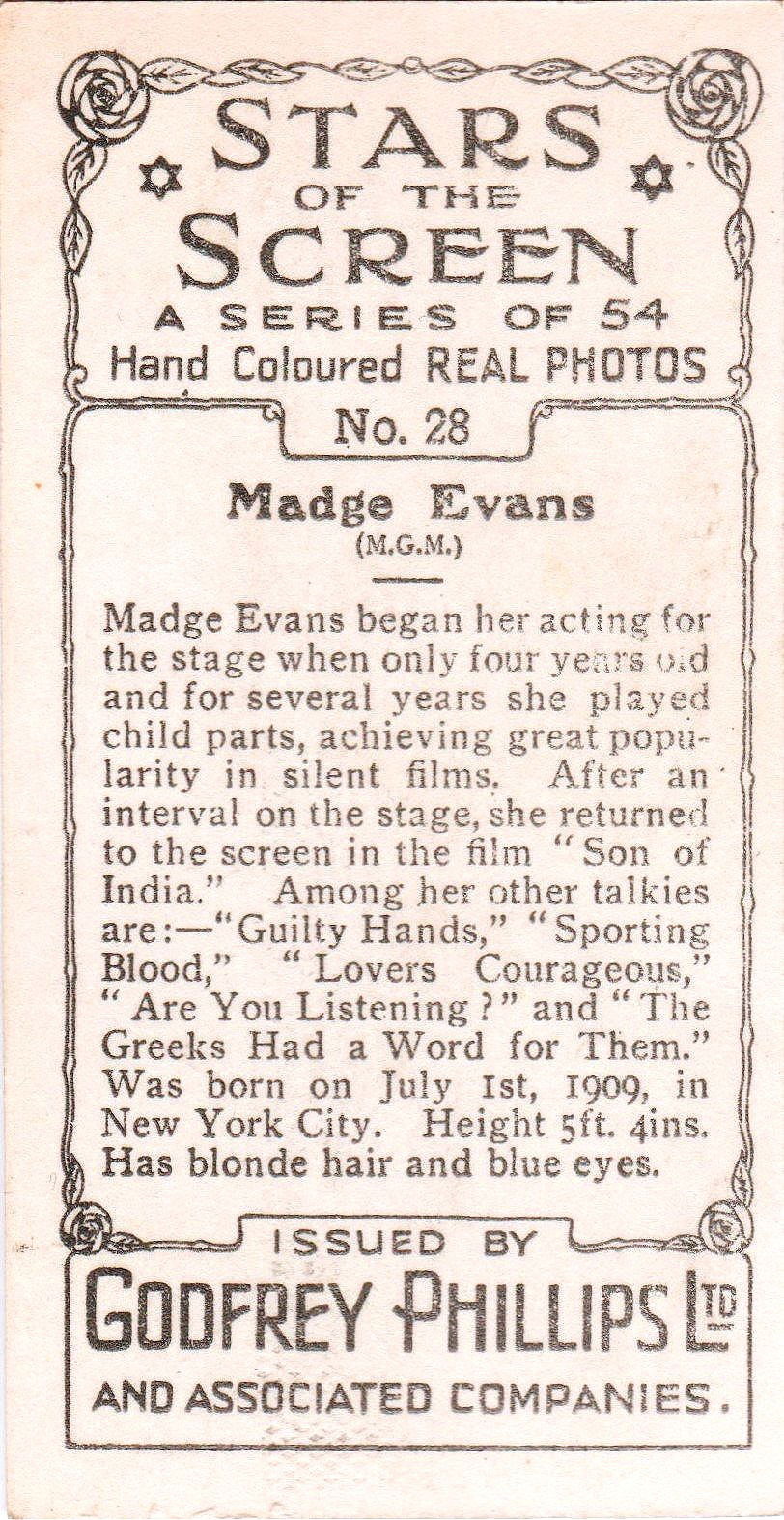 MADGE EVANS