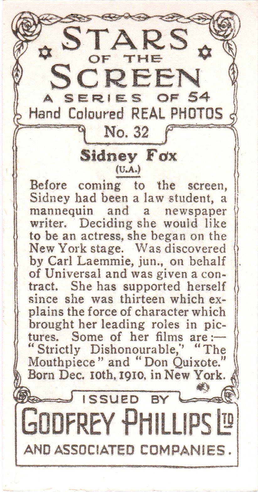 SIDNEY FOX