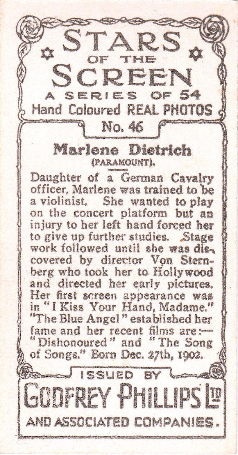 MARLENE DIETRICH