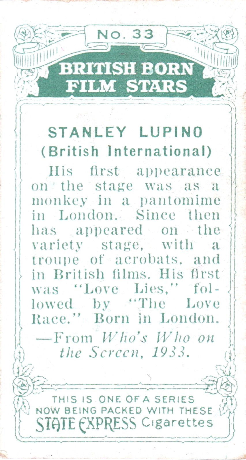 STANLEY LUPINO