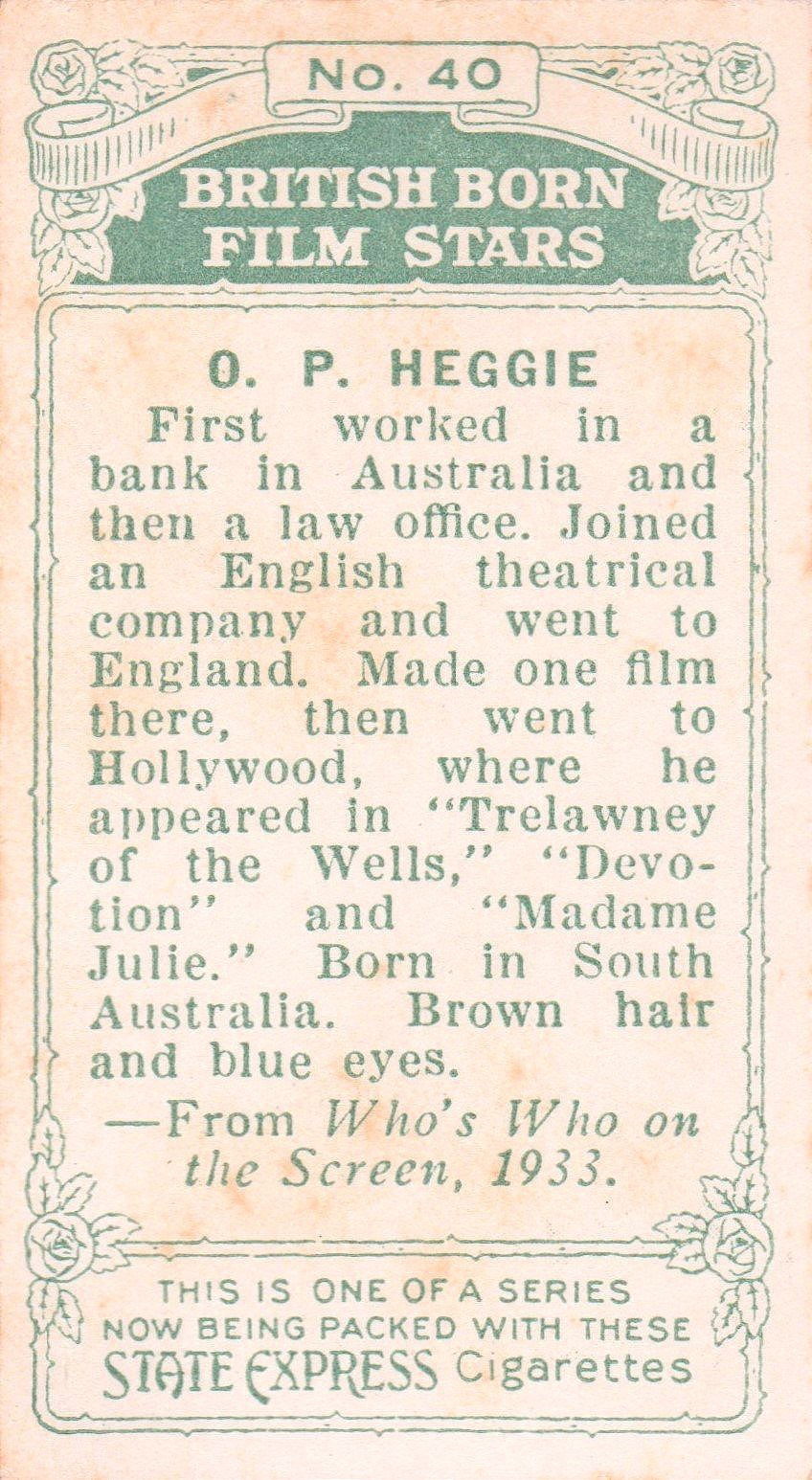 O. P. HEGGIE
