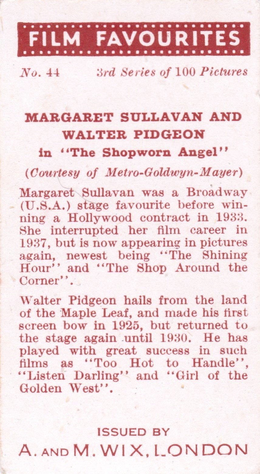 MARGARET SULLAVAN AND WALTER PIDGEON in "THE SHOPWORN ANGEL"