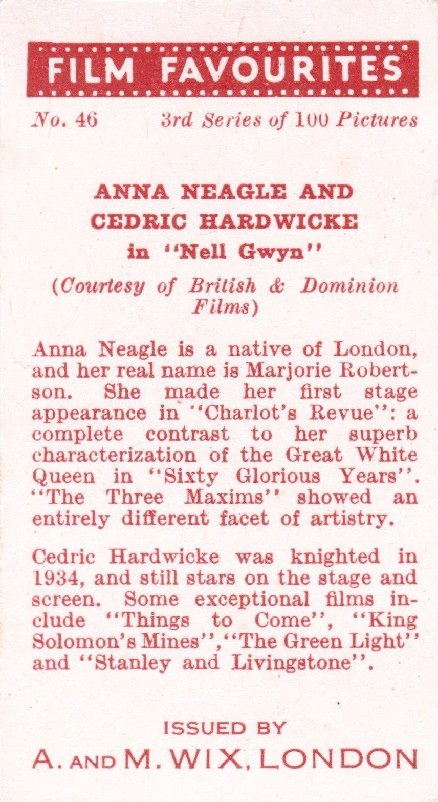 ANNA NEAGLE AND CEDRIC HARDWICKE in "NELL GWYN"