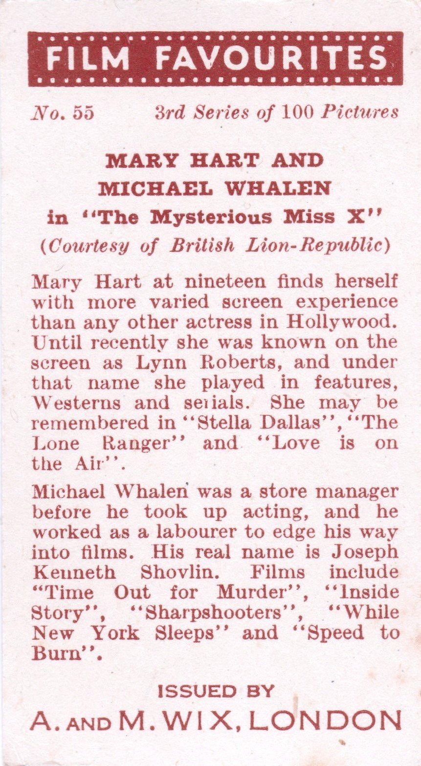 MARY HART AND MICHAEL WHALEN in "THE MYSTERIOUS MISS X"