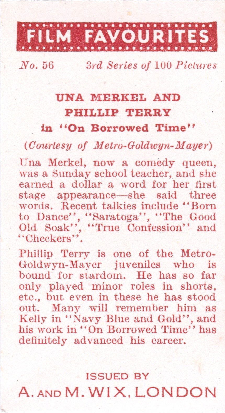 UNA MERKEL AND PHILLIP TERRY in "ON BORROWED TIME"