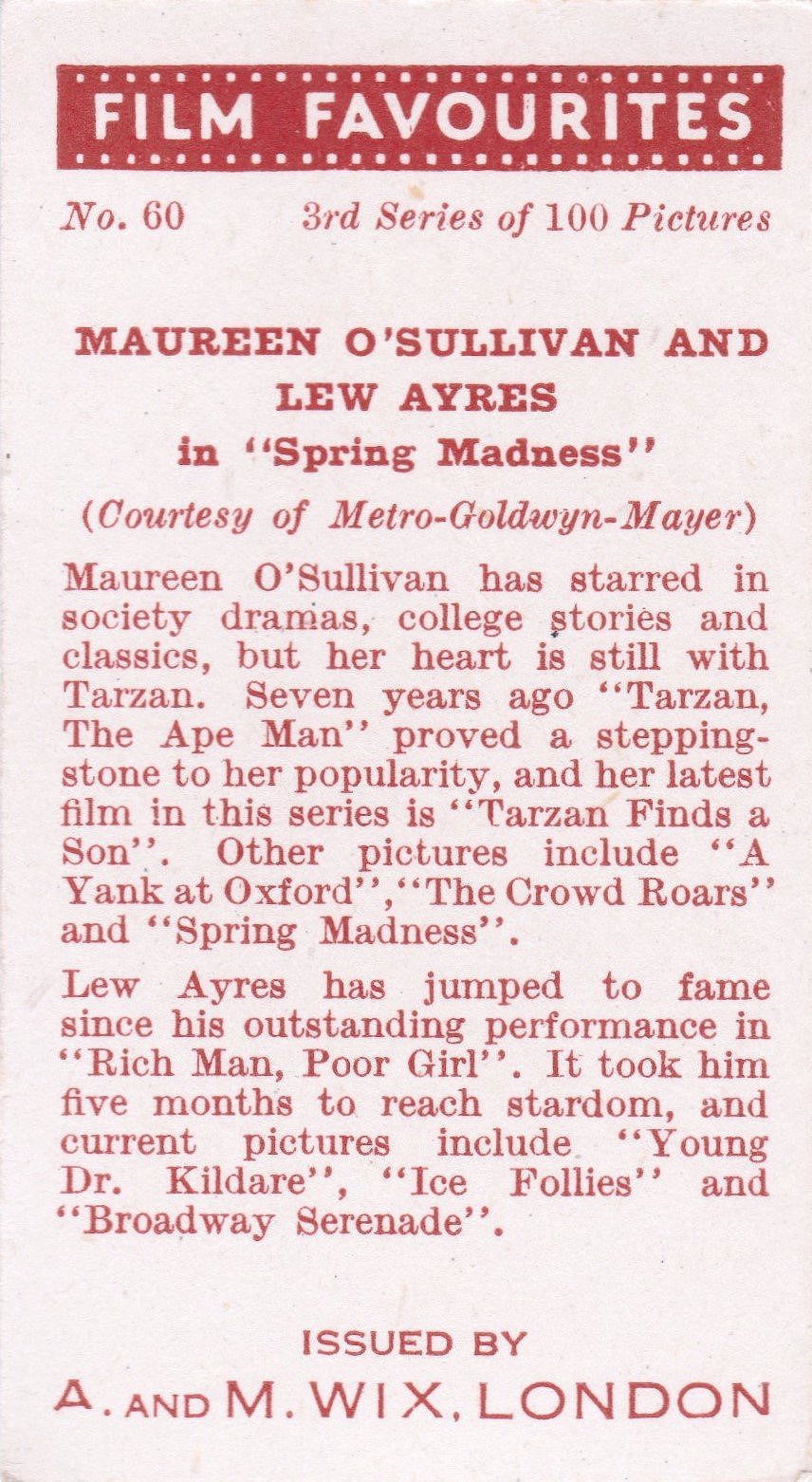 MAUREEN O'SULLIVAN AND LEW AYRES in "SPRING MADNESS"