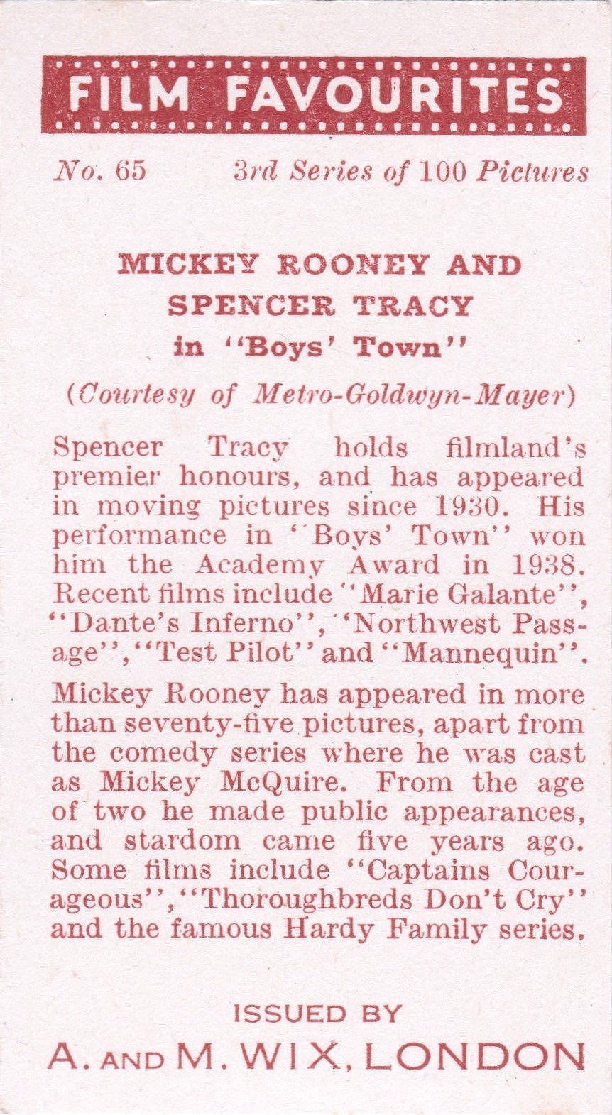 MICKEY ROONEY AND SPENCER TRACY in "BOYS TOWN"