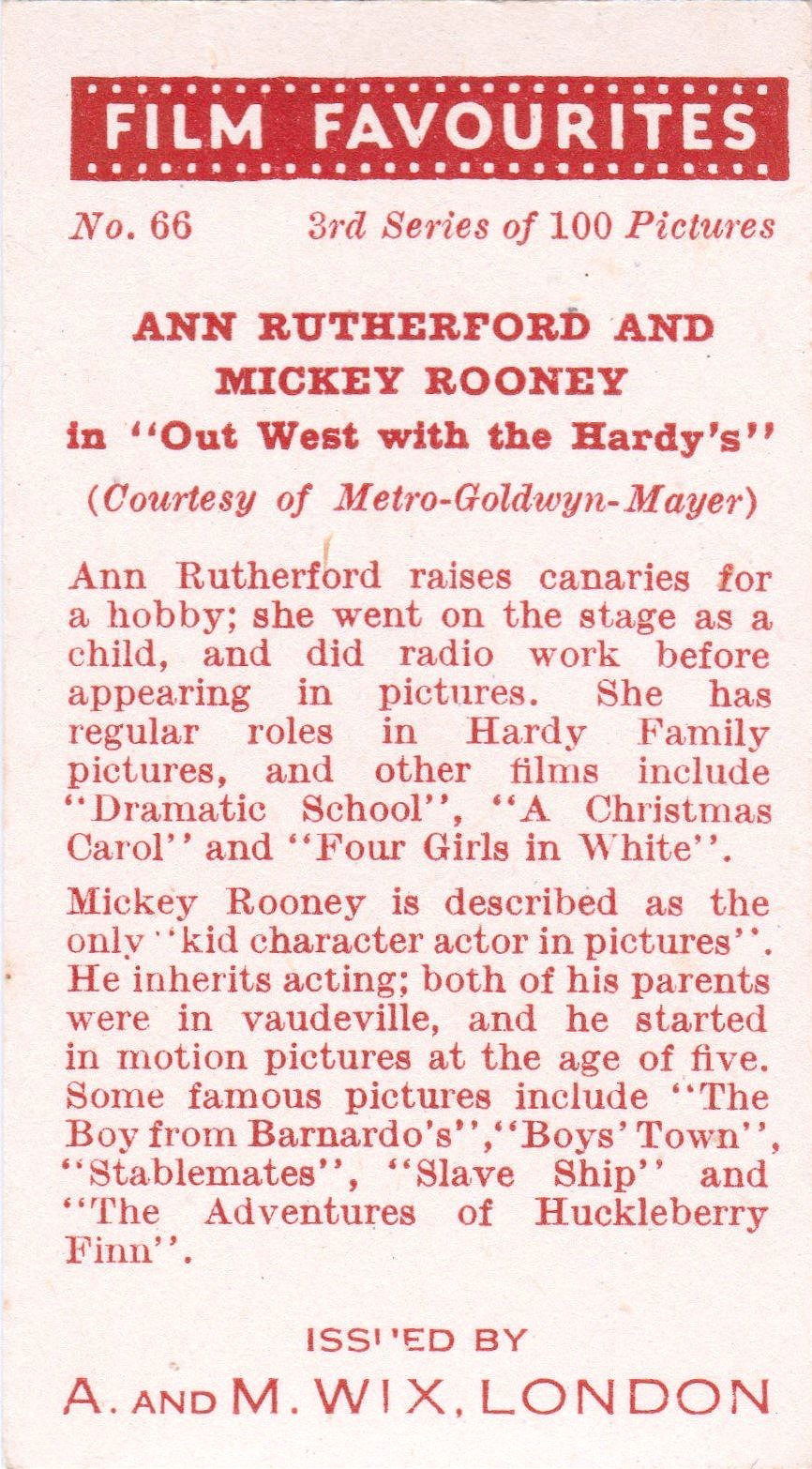 ANN RUTHERFORD AND MICKEY ROONEY in "OUT WEST WITH THE HARDY'S"