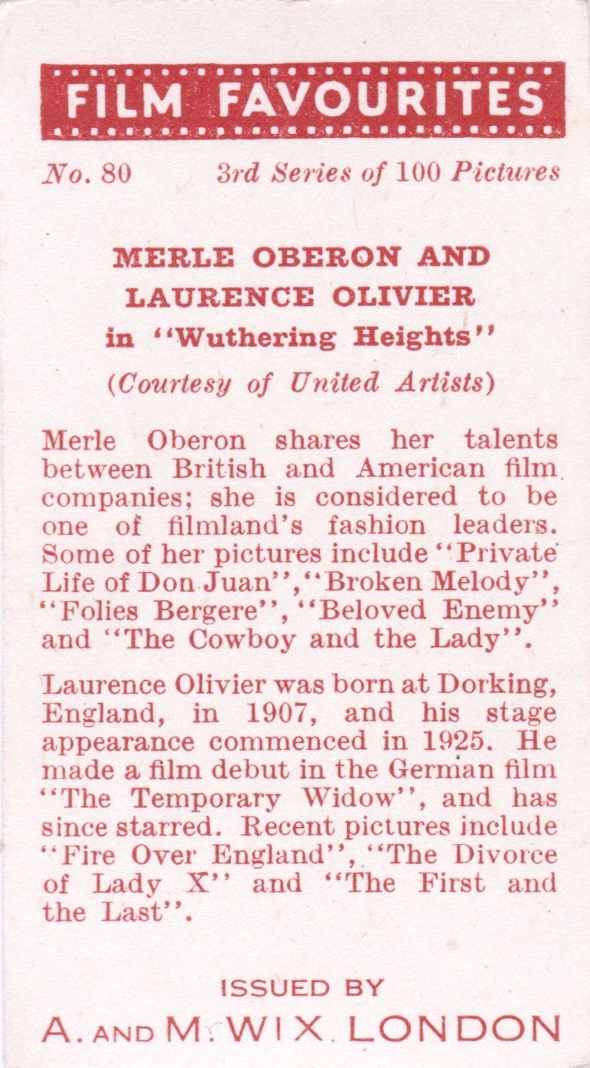 MERLE OBERON AND LAURENCE OLIVER in "WUTHERING HEIGHTS"