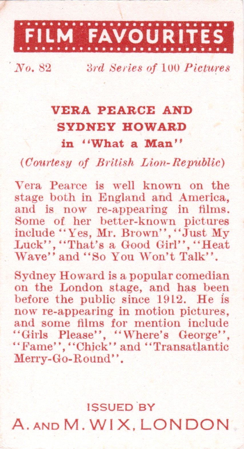 VERA PEARCE AND SYDNEY HOWARD in "WHAT A MAN"