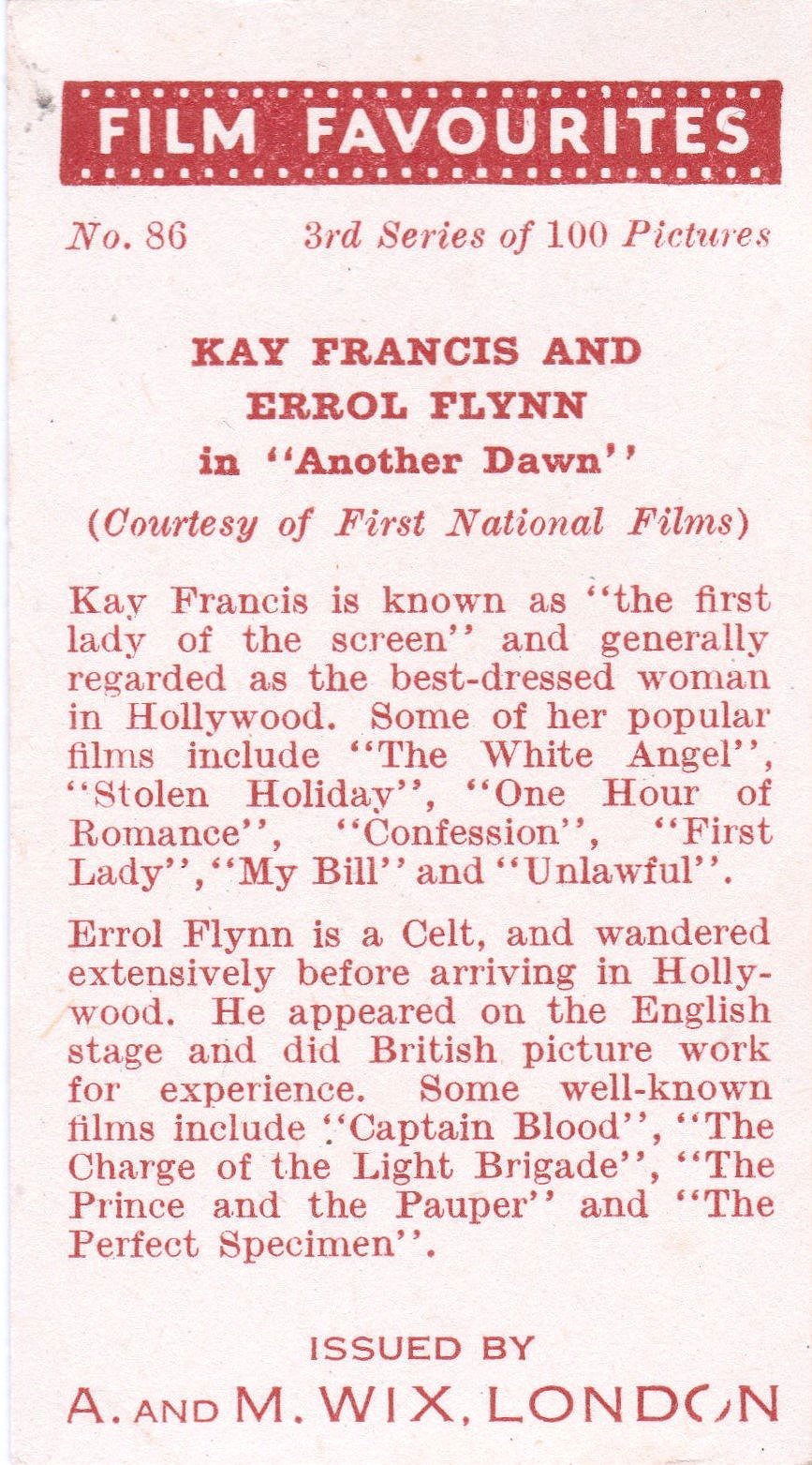 KAY FRANCIS AND ERROL FLYNN in "ANOTHER DAWN"