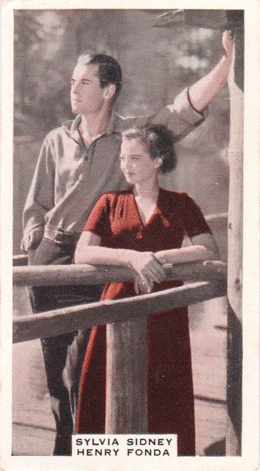 SYLVIA SIDNEY AND HENRY FONDA in "THE TRAIL OF THE LONESOME PINE"