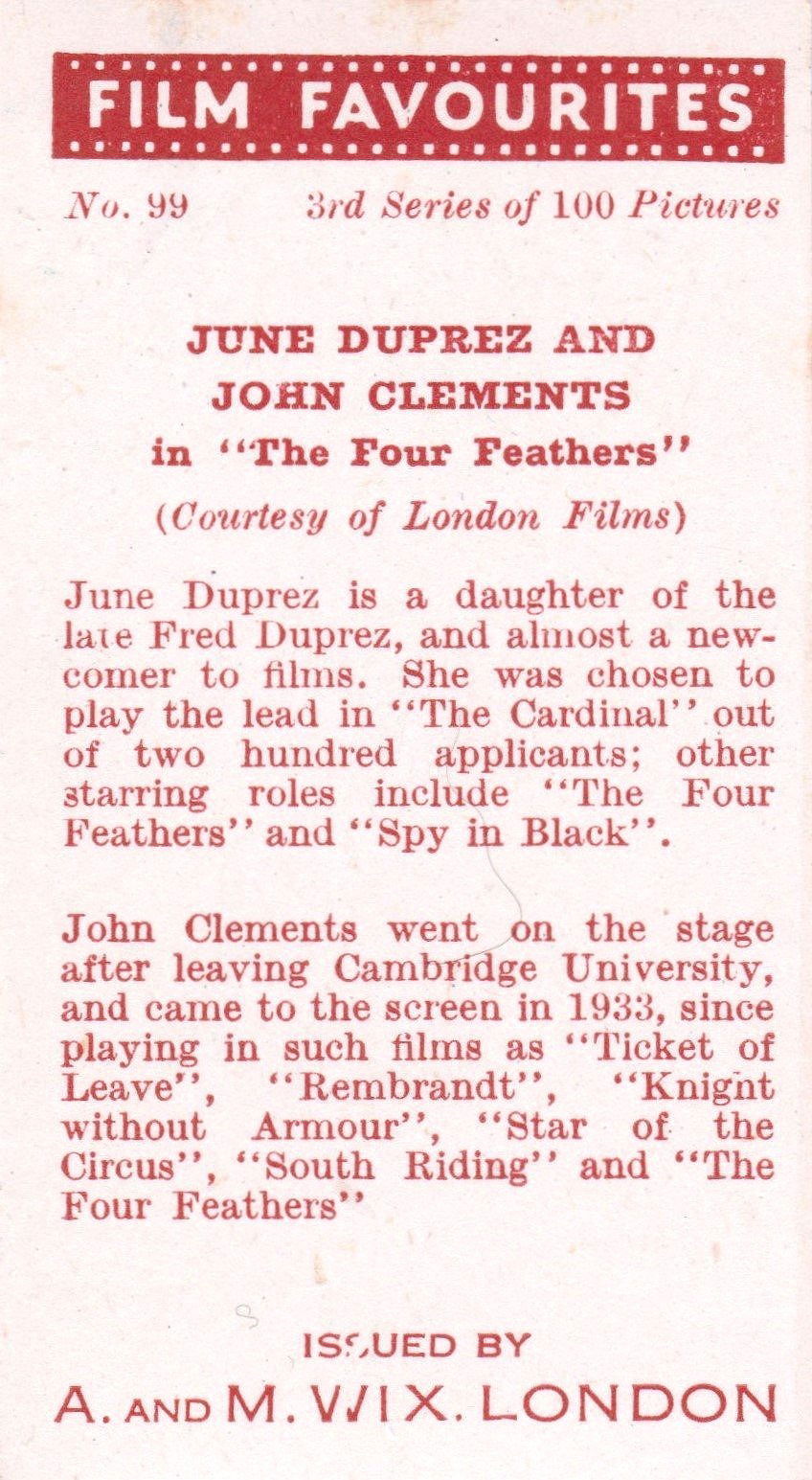 JUNE DUPREZ AND JOHN CLEMENTS in "THE FOUR FEATHERS"