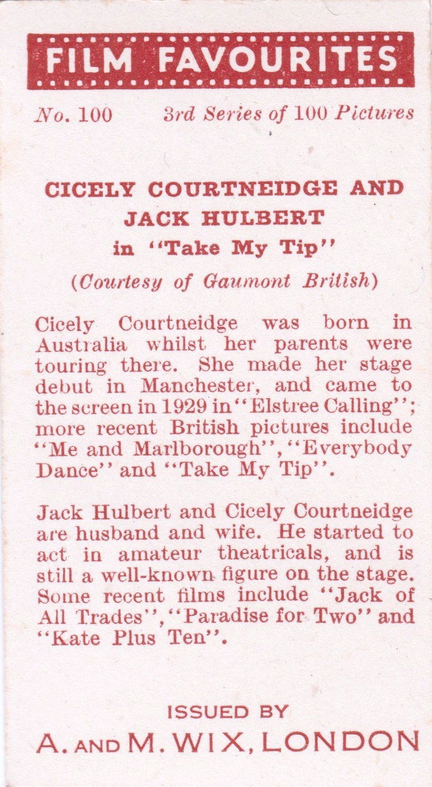 CICELY COURTNEIDGE AND JACK HULBERT in "TAKE MY TIP"