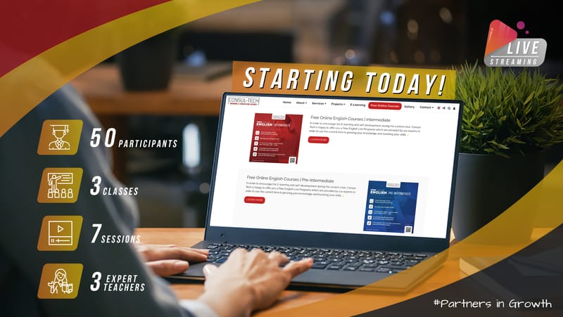 Live Free Online English Courses by Consul-Tech 🌐