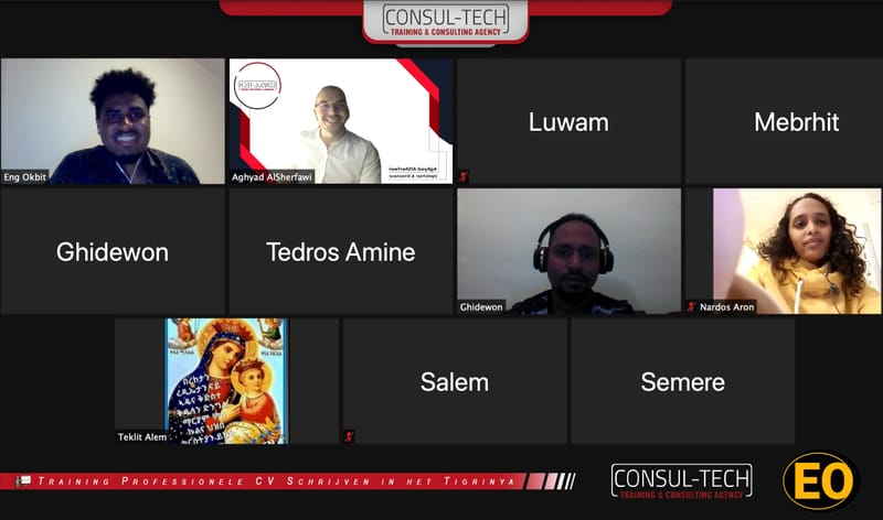 Van het Webinar; Professionele CV Schrijven in het Tigrinya, in samenwerking met Eng Okbit.