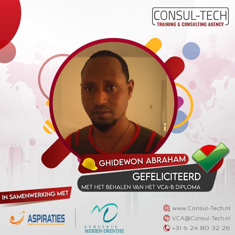 Gefeliciteerd Ghidewon met het behalen van het VCA-Basis examen! 🎉 👷🏽‍♂️