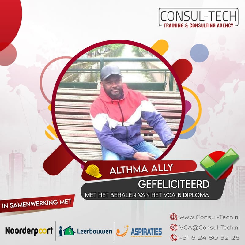 Gefeliciteerd Althman met het behalen van het VCA-Basis examen! 🎉👷🏽‍♂️