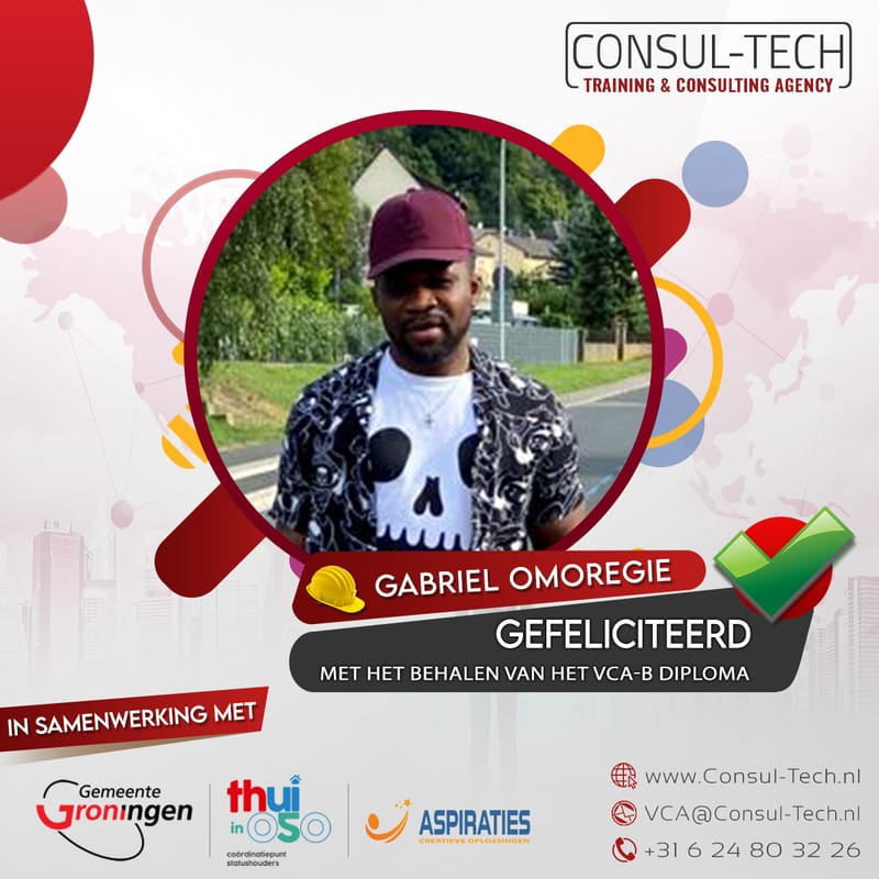 Gefeliciteerd Gabriel met het behalen van het VCA-Basis examen! 🎉 👷🏽‍♂️